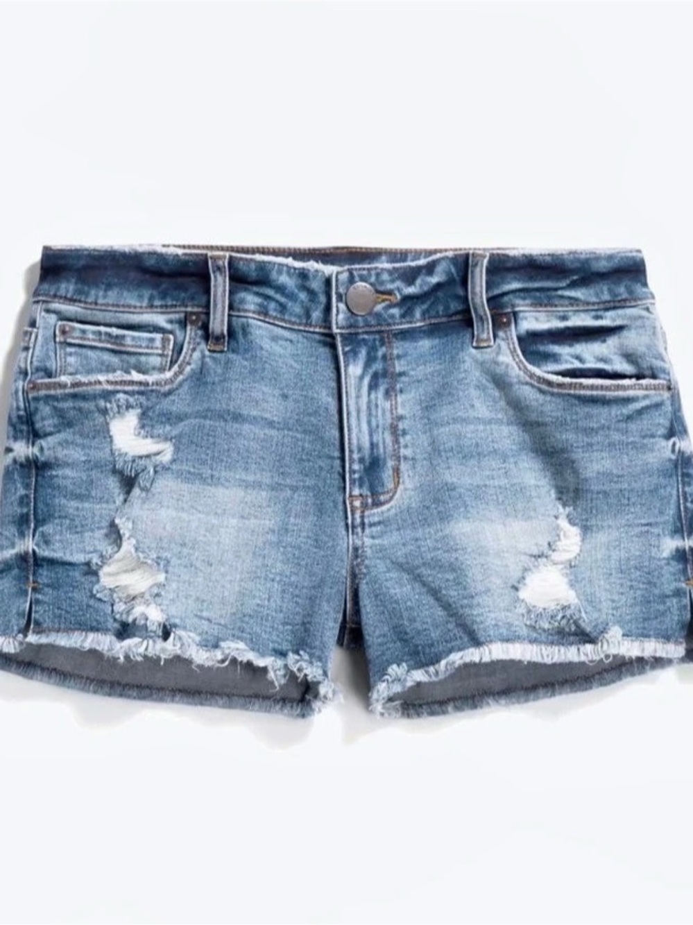 STS Blue Aubrey mid rise fray hem side
Slit boyfriend  Distressed Denim Jean Sho